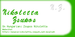 nikoletta zsupos business card